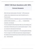 ENVS 1126 Exam Questions with 100&percnt; Correct Answers