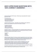 ANCC APRN EXAM QUESTIONS WITH 100% CORRECT ANSWERS!!