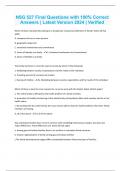 NSG 527 Final Questions with 100&percnt; Correct Answers &vert; Latest Version 2024 &vert; Verified