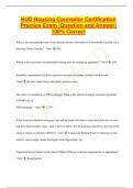 HUD Housing Counselor Certification  Practice Exam |Question and Answer| 100% Correct