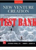 New Venture Creation: Entrepreneurship for the 21st Century, 10th Edition By Stephen Spinelli and Rob Adams TEST BANK