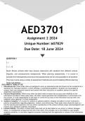 AED3701 Assignment 2 (ANSWERS) 2024 - DISTINCTION GUARANTEED