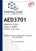 AED3701 Assignment 2 (DETAILED ANSWERS) 2024 - DISTINCTION GUARANTEED