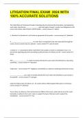 LITIGATION FINAL EXAM  2024 WITH 100&percnt; ACCURATE SOLUTIONS