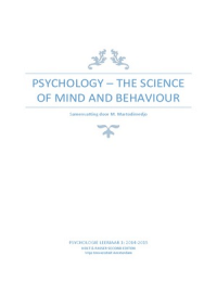 Complete Samenvatting: The Science of Mind and Behaviour