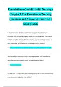 Foundations of Adult Health Nursing - Chapter 1 The Evolution of Nursing Questions and Answers Graded A+ |  latest Update
