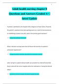 Adult health nursing chapter 8 Questions and Answers Graded A+ |  latest Update