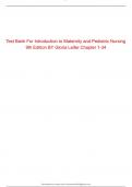 Test Bank For Introduction to Maternity and Pediatric Nursing 9th Edition BY Gloria Leifer Chapter 1-34