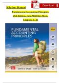 John Wild & Ken Shaw, Fundamental Accounting Principles, 25th Edition Solution Manual, All Chapters 1 - 26, Complete Newest Version 