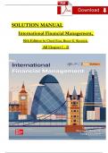 Eun/Resnick, International Financial Management, 10th Edition, SOLUTION MANUAL, Complete Chapters 1 - 21, Verified Latest Version 