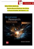 Pamela Schindler, Business Research Methods, 14th Edition SOLUTION MANUAL, Complete Chapters 1 - 17, Verified Latest Version