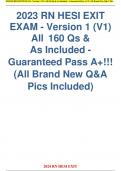 2024 RN HESI EXIT EXAM - Version 1 (V1) All 160 Qs & As Included - Guaranteed Pass A+!!! (All Brand New Q&A Pics