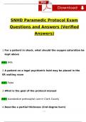 SNHD EMT & EMS PROTOCOLS TEST Questions and Answers (2024 / 2025) (Verified Answers)