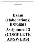 Exam (elaborations) RSE4801 Assignment 2 (COMPLETE ANSWERS) 2024 •	Course •	Research in Education (RSE4801) (RSE4801) •	Institution •	University Of South Africa (Unisa) •	Book •	How to Design and Evaluate Research in Education RSE4801 Assignment 2 (COMPLE