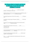 The Human Body in Health and Disease Certification Exam Questions and CORRECT Answers