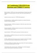 Air Conditioning  Bundled Exam Questions Package with Correct Answers