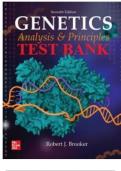 TEST BANK FOR GENETICS, ANALYSIS & PRINCIPLES, 7TH EDITION BY BROOKER