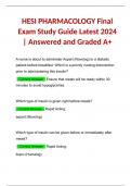 HESI PHARMACOLOGY Final Exam Study Guide Latest 2024 | Answered and Graded A+
