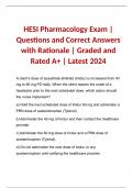 HESI Pharmacology Exam | Questions and Correct Answers with Rationale | Graded and Rated A+ | Latest 2024