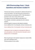 HESI Pharmacology Exam | Study Questions and Answers Graded A+ | Complete Study Guide for a Guaranteed A+