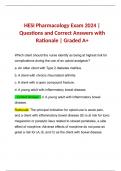 HESI Pharmacology Exam 2024 | Questions and Correct Answers with Rationale | Graded A+