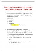 HESI Pharmacology Exam 50+ Questions and Answers Graded A+ | Latest 2024