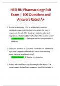 HESI RN Pharmacology Exit Exam | 100 Questions and Verified Answers Rated A+ |Latest 2024 