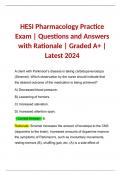 HESI Pharmacology Practice Exam | Questions and Answers with Rationale | Graded A+ | Latest 2024