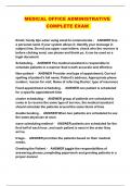 MEDICAL OFFICE ADMINISTRATIVE COMPLETE EXAM 