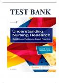 Test Bank for Understanding Nursing Research 7th Edition by Susan K. Grove & Jennifer R. Gray ISBN 9780323532051 Chapter 1-14 | Complete Guide A+