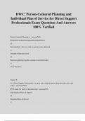 DWC&colon; Person-Centered Planning and Individual Plan of Service for Direct Support Professionals Exam Questions And Answers 100&percnt; Verified