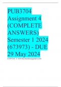 PUB3704 Assignment 4 &lpar;COMPLETE ANSWERS&rpar; Semester 1 2024 &lpar;673973&rpar; - DUE 29 May 2024