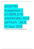 AED3701 Assignment 2 (COMPLETE ANSWERS) 2024 (607829) - DUE 18 June 2024