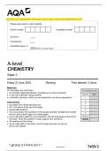 AQA 2023 A-level CHEMISTRY 7405/3 Paper 3 Question Paper + Mark scheme [MERGED] June 2023