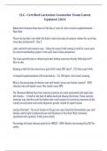 CLC- Certified Lactation Counselor Exam Latest  Updated 2024