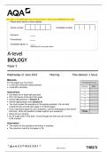 AQA 2023 A-level BIOLOGY Paper 3 Question Paper + Mark scheme [MERGED] June 2023