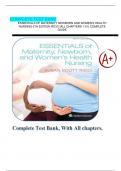TEST BANK FOR ESSENTIALS OF MATERNITY NEWBORN AND WOMEN’S HEALTH NURSING 5TH EDITION BY RICCI [ALL CHAPTERS 1-51] LATEST EDITION