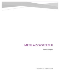 Mens als Systeem II; Hoorcolleges week 1