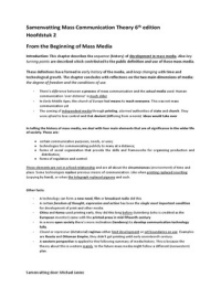 McQuail's Mass Communcation Theory - Chapter 2