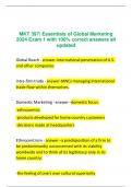 MKT 397| Essentials of Global Marketing 2024 Exam 1 with 100% correct answers all updated