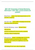 MKT 397&vert; Essentials of Global Marketing 2024 Exam 1 with 100&percnt; correct answers all updated