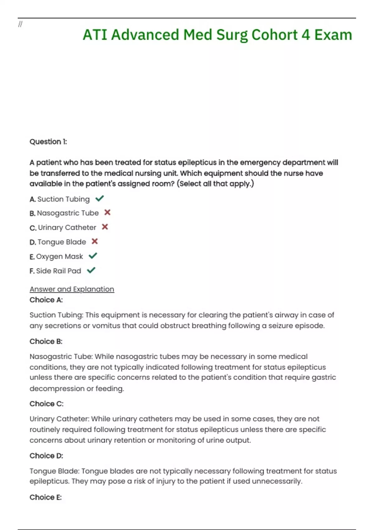 ATI Advanced Med Surg Cohort 4 Exam Questions and Verified Answers with ...
