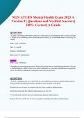 NGN ATI RN Mental Health Exam 2023 A Version 2 | Questions and Verified Answers| 100% Correct| A Grade