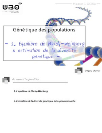 Diapositives: génétique des populations, loi de Hardy- Weinberg
