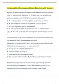 Advanced Health Assessment Exam Questions with Answers