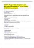 CISSP Chapter 1 A+ Graded Exam Review Questions With 100% Correct And Verified Answers