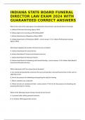 INDIANA STATE BOARD FUNERAL DIRECTOR LAW EXAM 2024 WITH GUARANTEED CORRECT ANSWERS