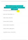 CPCE EXAM (human growth and Development) Questions and Answers  100% Solved 