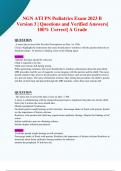 NGN ATI PN Pediatrics Exam 2023 B Version 3 | Questions and Verified Answers| 100% Correct| A Grade