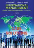 SOLUTION MANUAL FOR INTERNATIONAL MANAGEMENT MANAGING ACROSS BORDERS AND CULTURES-TEXTS AND CASES 10TH EDITION BY HELLEN DERESKY, STEWART R MILLER